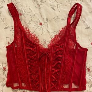 Victoria’s Secret Red Lace Corset Bra
